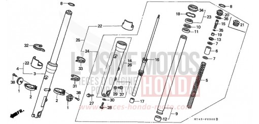 FOURCHETTE AVANT VFR750FP de 1993